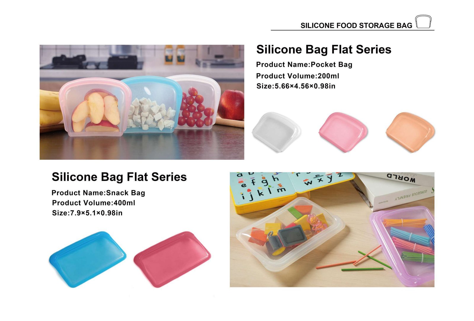 Flat Bag pocket and snack specifications